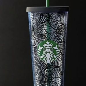 STARBUCKS BLACK LINE ACRYLIC COLD TUMBLER 24 Oz